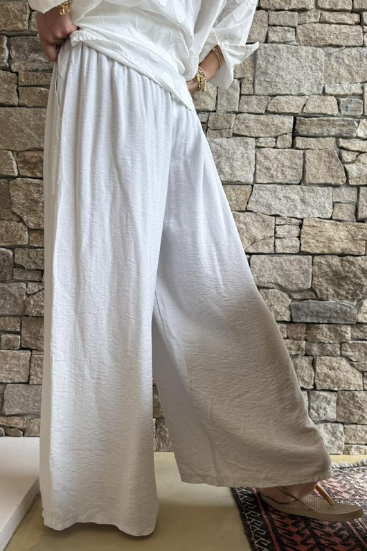 Basso Shirring Wide Leg Pant Clay